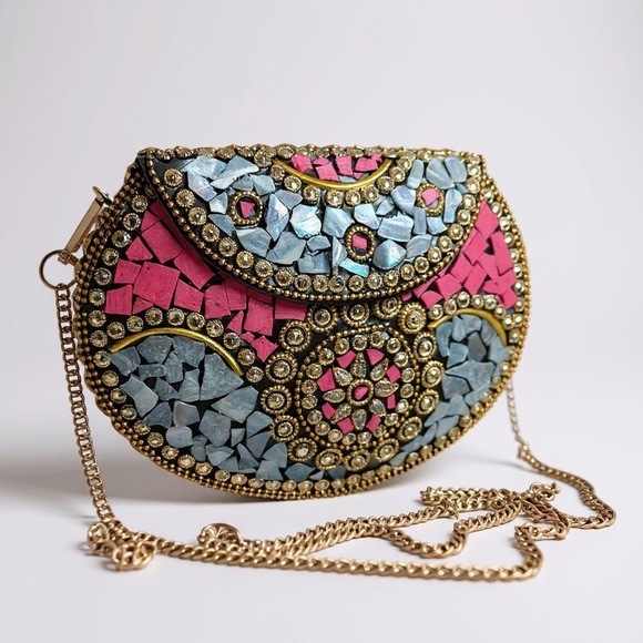Ramla Handbags - Ramla Beverly Hills Bag – Pink Mosaic | Handmade in Morocco NWOT
